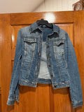 Parasuco Women's Embellished (back) Distressed Denim Jacket Size 36/small